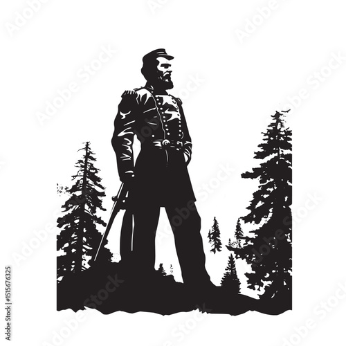 Silhouettes of people including man woman man with hat and child in black vector illustration