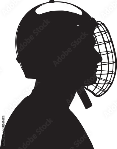 set of hockey players silhouettes - vector illustration