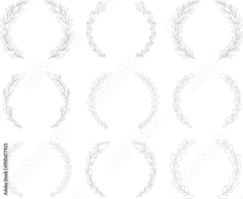Outline of title circle template illustrations.