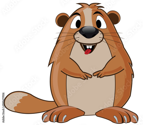 Cartoon of the rodent gopher on white background is insulated