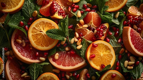 Vibrant fruit and herb salad