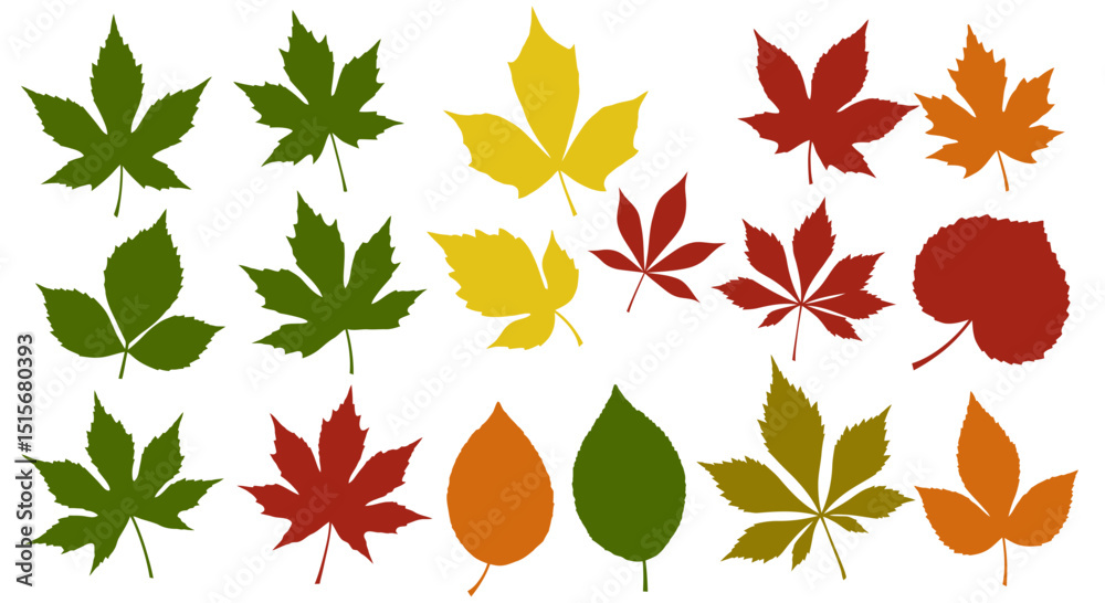 Obraz premium Colorful Autumn Leaves Collection – Seasonal Foliage Design