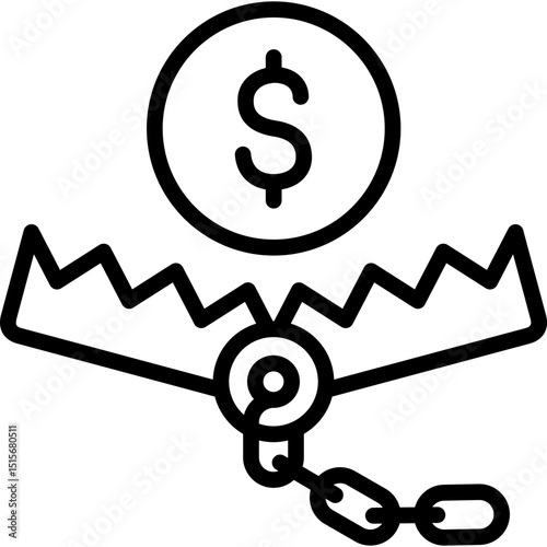 trap icon illustration design with outline