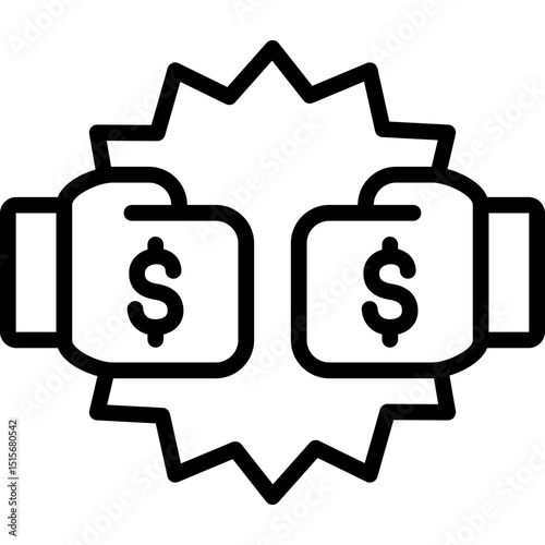trade war icon illustration design with outline