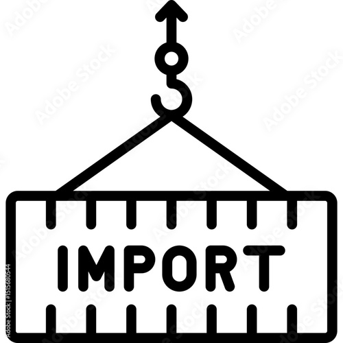 trade deficit icon illustration design with outline