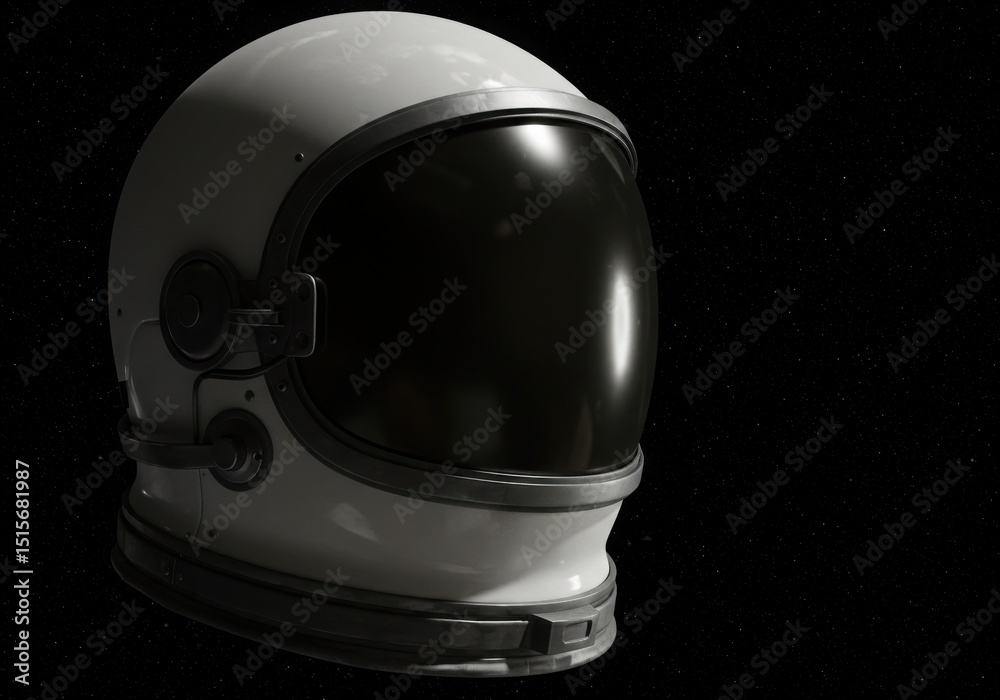 Fototapeta premium Astronaut helmet with a dark visor in space
