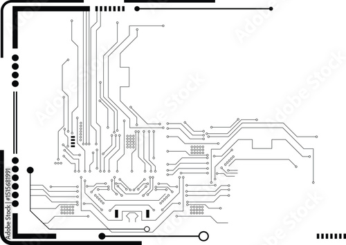 Technology background with hi-tech digital data connection system and computer electronic design. Vector art