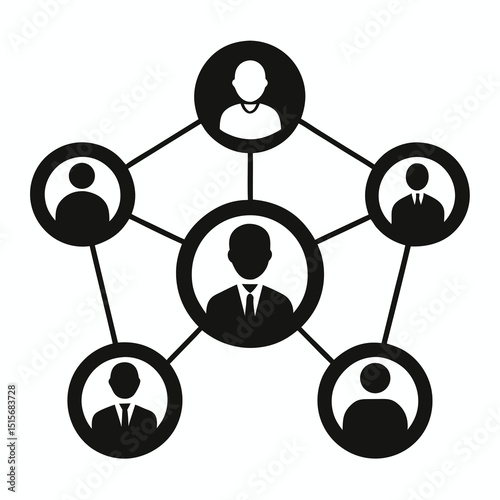 social network connection Vector icon illustration silhouette Graphics design image white background
