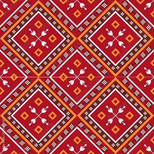 Seamless traditional Thai floral art decoration with an oriental vintage pattern