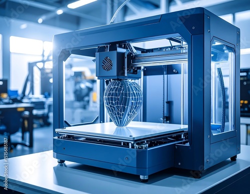 3D printer creating a heart-shaped model