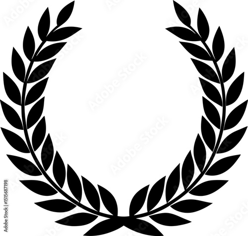 Set of Laurel Wreath Silhouette Vector Art