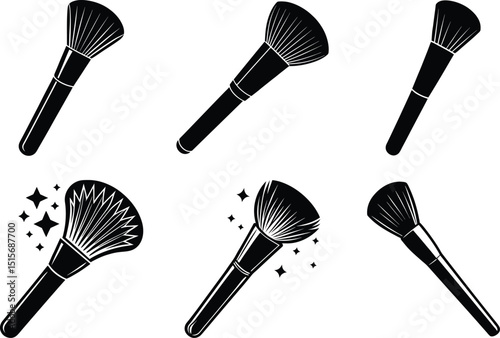 Makeup Brush Silhouette Vector Illustration Design Bundle