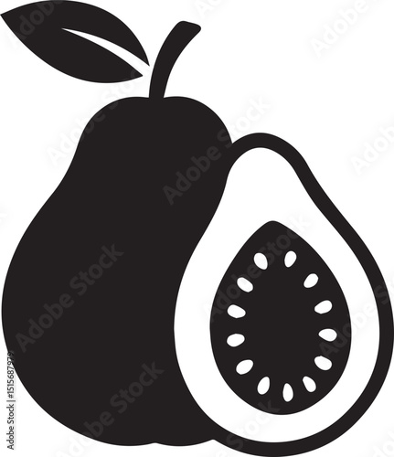 guava logo icon silhouette vector style