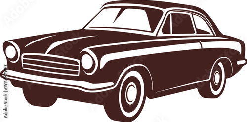 Vintage Auto Car Silhouette Vector Illustration Design
