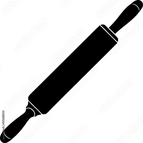 Rolling pin Silhouette Vector Illustration 