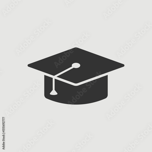 Vector Simple Isolated Academic Cap Icon