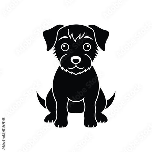 Minimal Cute Upset dog icon vector illustration isolated on white background 