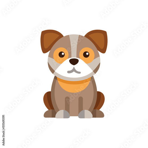 Minimal Cute Upset dog icon vector illustration isolated on white background 