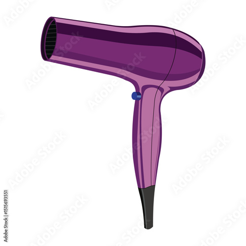 Purple electric hair dryer with black handle