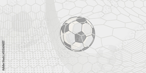 Football or soccer background with big ball in gray colors. vector illustration of football