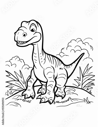 dinosaur cartoon illustration coloring sketch