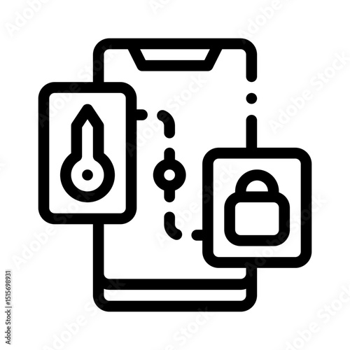 two factor authentication line icon