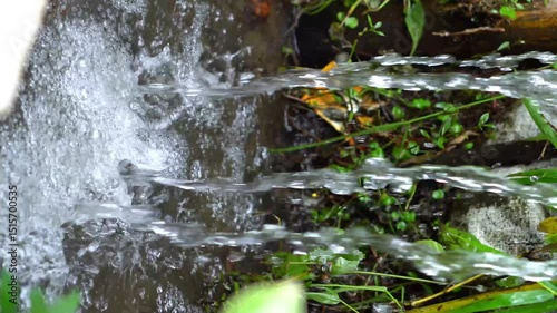close shot on artificial waterfall indoor
