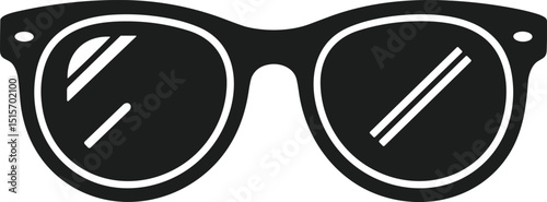 Stylish Sunglasses Silhouette Vector Icon for Summer and Fashion Themes