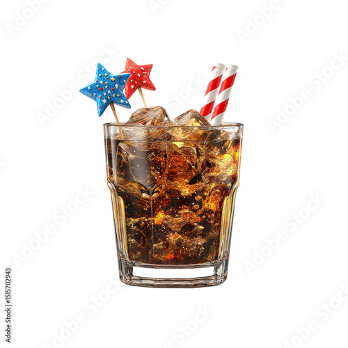 Festive Fourth of July Cola with Stars and Stripes Straws