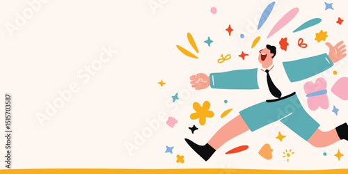 A joyous person, bursting with happiness. Expressing elation and celebration.
