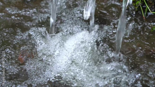 close shot on artificial waterfall indoor, Beautiful nature loopable seamless
