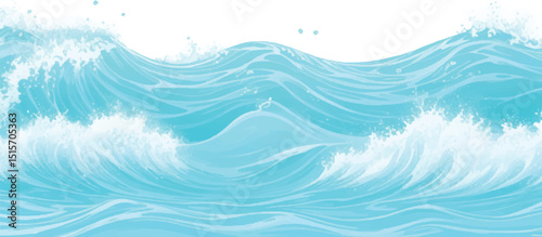 Watercolor wash blending sea and sky elements in delicate blue and green tones. Abstract nature-inspired texture for calm, airy designs.
