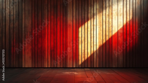 Wooden plank backdrop with contrasting colors and lighting, perfect for design projects