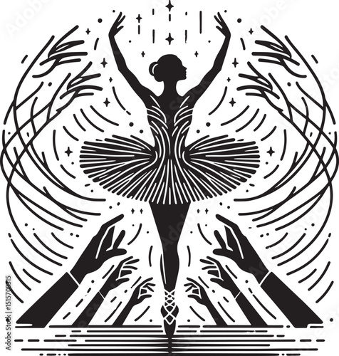Vector illustration of a girl in a leotard with wings..eps