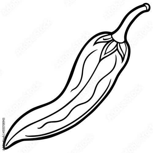 Single line drawing of a chili pepper