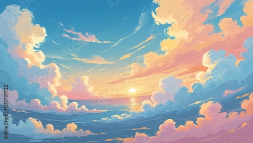 The panoramic view of a sky and clouds