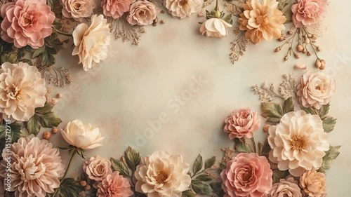 Wallpaper Mural Elegant floral arrangement with roses and dahlias on a soft pastel background for a delicate look background texture video Torontodigital.ca