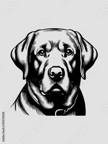 Playful Labrador Retriever dog vector illustration representing a beloved family pet with a joyful spirit