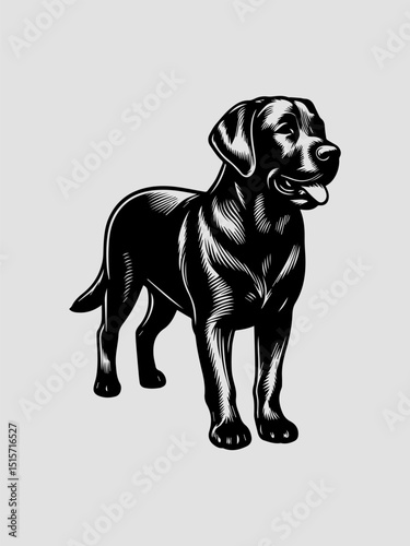 Playful Labrador Retriever dog vector illustration representing a beloved family pet with a joyful spirit
