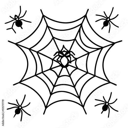 Halloween spiders web illustration design