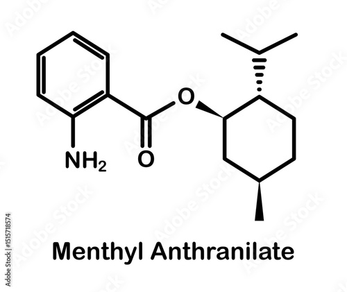 Chemical structure of menthyl anthranilate