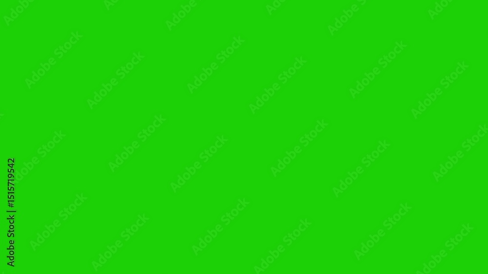 animation clapperboard flies up with green screen transition