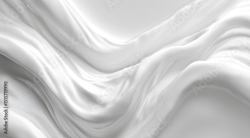 Abstract image of flowing, white fabric with soft, undulating waves and folds against a bright backdrop