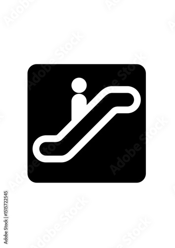 Escalator Icon With Black Background