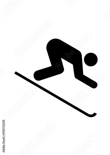 Alpine Skiing Icon / Symbol