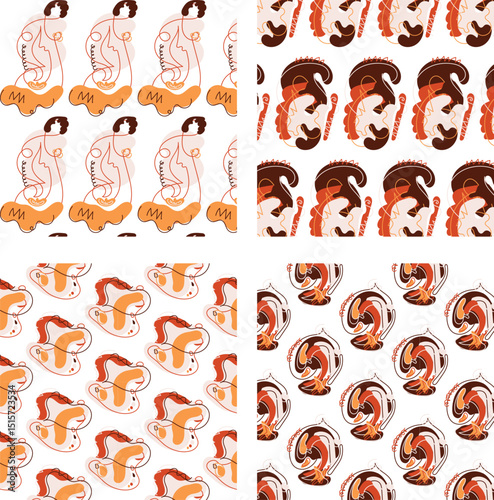 Contemporary abstract texture seamless pattern vector art and illustration