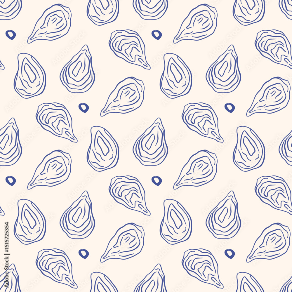 Hand drawn oysters pattern Hand drawn oysters pattern