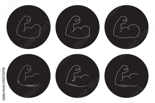 Muscle liner icon vector set. Muscle silhouette vector art white background eps 10