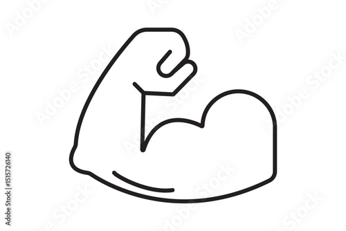 Muscle icon, Strong hand line icon, muscle arm strength Simple outline style. Muscle, arm, bicep, power, protein, man, strength, flex, human body concept. eps 10 