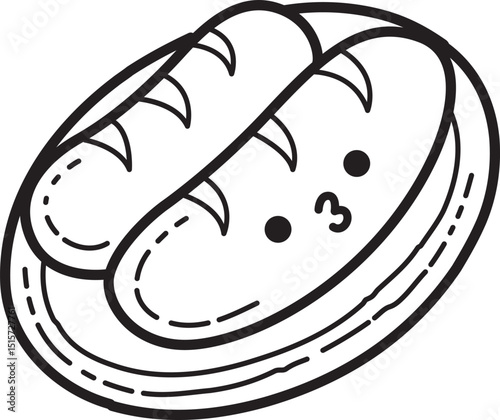 Coloring pages of fast food items illustration.
